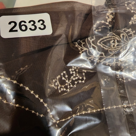 CHADWICKS women's brown tunic see though embroidered material top size 16 - Picture 10 of 10